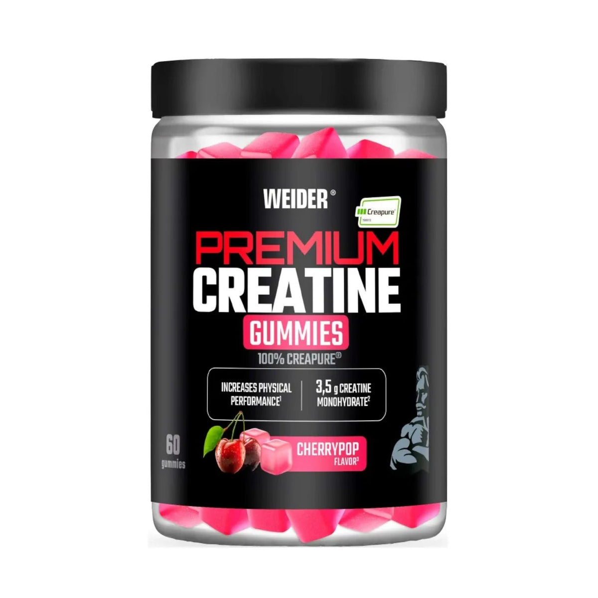 Premium Creatina Creapure Gummies Caramelle (60) gusto Cherrypop