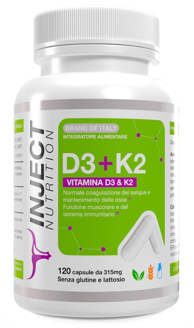 Vitamina D3+K2 (120 Capsule) INJECT NUTRITION