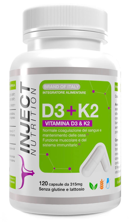 Vitamina D3+K2 (120 Capsule) INJECT NUTRITION