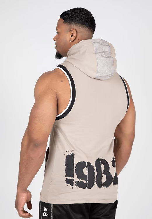 Loretto Hooded Tank Top Beige Gorilla Wear