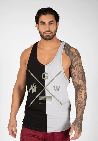Sterling Stringer Tank Top - Black/Gray - S Canotta Gorilla Wear