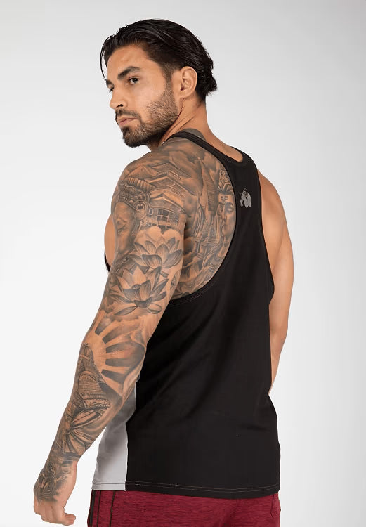 Sterling Stringer Tank Top - Black/Gray - S Canotta Gorilla Wear