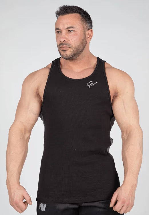 Richmond Rib Tank Top - Black/Gray - 2XL/3XL Canotta Gorilla Wear